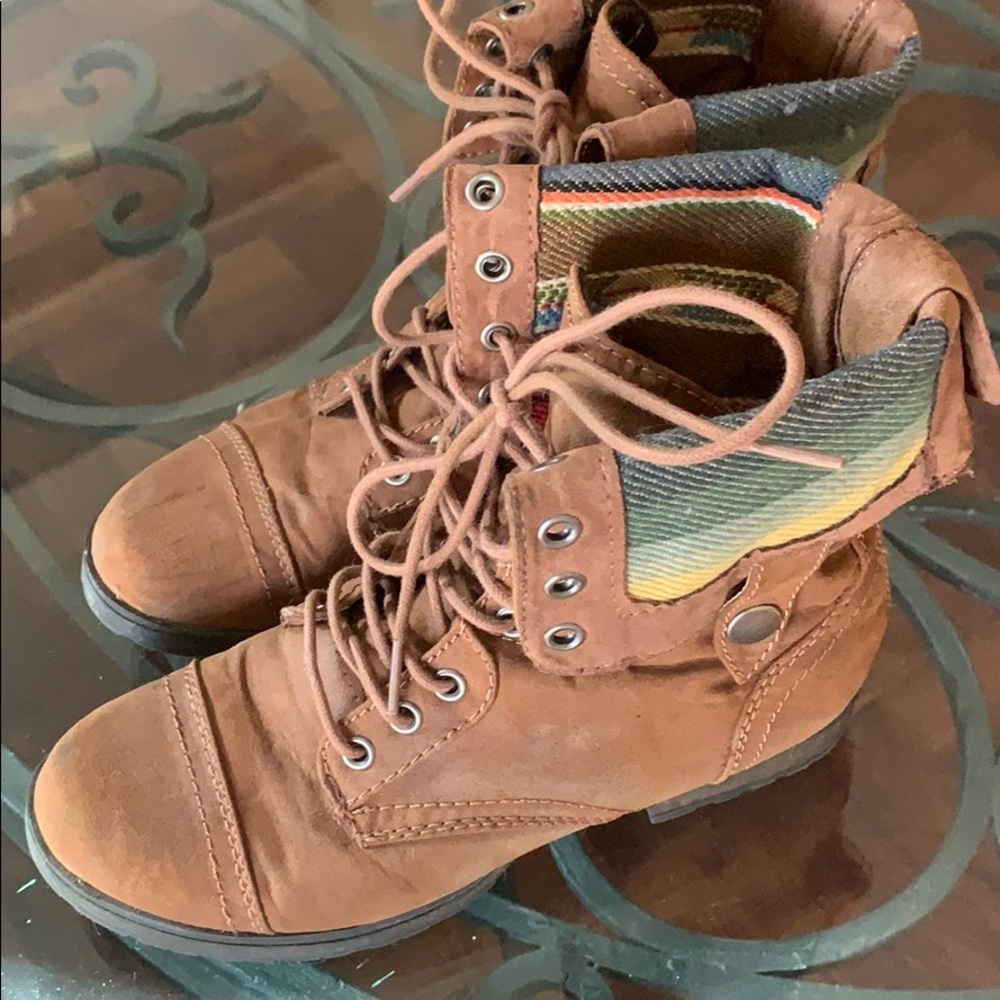 Tan walking boots